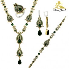 Gümüş Otantik Taşlı Set